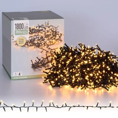Afbeelding van Micro Cluster 1800 LED 36 meter extra warm wit 8 functies + geheugen