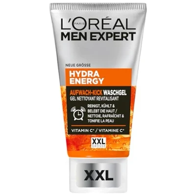 Afbeelding van L&#039;Oréal Men Expert XXL gezichtsreiniger voor mannen, verfrissende reinigingsgel tegen onzuiverheden, met guarana en vitamine C, Hydra Energy 1 x 150 ml
