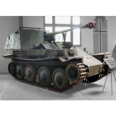Afbeelding van 1:100 Zvezda 6282 German Tank Destroyer Marder III Plastic Modelbouwpakket