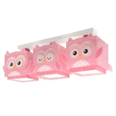 Afbeelding van Dalber hanglamp Steenuil, roze, 3 lamps