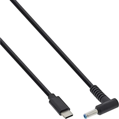 Afbeelding van InLine® USB type C naar HP laptop oplaadkabel (rond/klein) 2 m