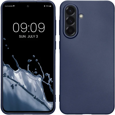 Afbeelding van kwmobile telefoonhoesje geschikt voor Samsung Galaxy A36 5G Hoesje smartphone Back cover in metallic blauw