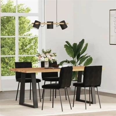 Image de vidaXL Chaises à manger lot de 4 Noir Velours3315350