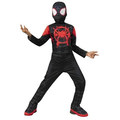 Afbeelding van Rubies Miles Morales Classico kostuum voor kinderen, jumpsuit met laarzenovertrek en masker, officieel Marvel, Spiderman, Halloween, carnaval, Kerstmis verjaardag