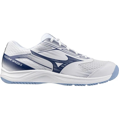 Afbeelding van Mizuno Cyclone Speed 5 Volleybalschoenen, Heren, Maat: 42, White/blue Textiel/ synthetisch