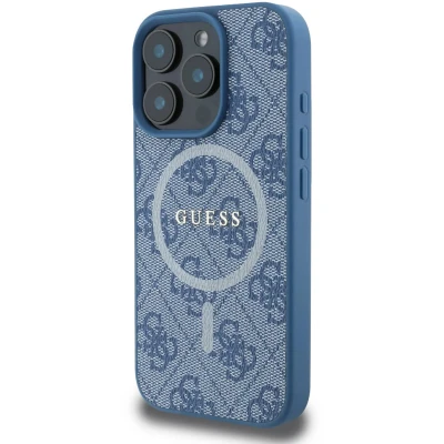 Afbeelding van Guess GUHMP16LG4GFRB iPhone 16 Pro 6,3&quot; blauw/blauw hardcase 4G Ring Classic Logo MagSafe
