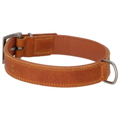 Afbeelding van Adori Halsband Vetleder Gevoerd Cognac&amp;Cognac Hondenhalsband 50x2.5 cm