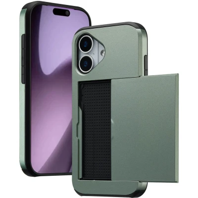 Afbeelding van imoshion Backcover met pasjeshouder voor de Apple iPhone 17 Groen