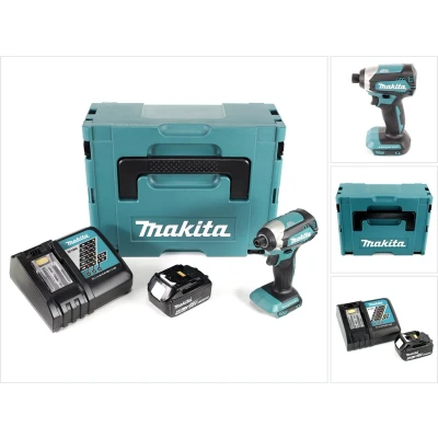 Afbeelding van Makita DTD 153 RM1J 18 V snoerloze borstelloze slagmoersleutel in Makpac + 1x BL 1840 B 4,0 Ah Li Ion accu DC RC lader