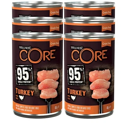 Afbeelding van 6x Wellness Core Hondenvoer Blik Kalkoen Kool 400 gr