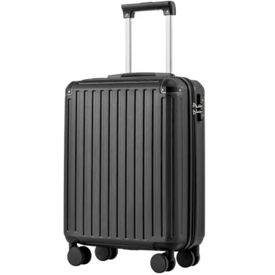 Afbeelding van COOLIFE cabinekoffer 55 x 35 20 cm voor Ryanair vliegtuig, handbagage, cabinebagage, Harde koffer met TSA slot en 4 dubbele wielen, zwart., Reiskoffer