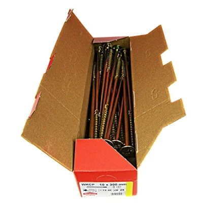 Afbeelding van houtconstructies platte kop houtschroeven met TX voor (25 stuks 10 x 300 mm TX40)
