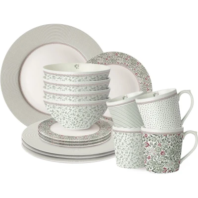 Afbeelding van Laura Ashley Wild Clematis serviesset 16 delig