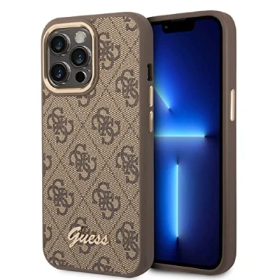 Afbeelding van Guess iPhone 14 Pro Hardcase Backcover 4G Metal Buttons &amp; Camera Bruin