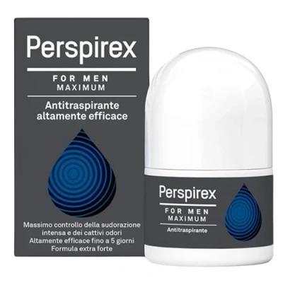 Afbeelding van PERSPIREX For Men Maximum anti transpirant Roll On 20 ml effectief tegen zweet onder de oksels, innovatieve duurzame formule (5 gg) zacht op huid, comfortabel en gemakkelijk te dragen