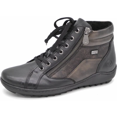 Afbeelding van Remonte Dames Veterboot R1458 03 Zwart/Combi Maat 36