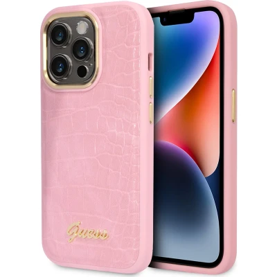 Afbeelding van Guess Telefoonhoesje voor Apple iPhone 14 Pro Max Pu Leer, Kleur: Roze, Beschermende Back Cover