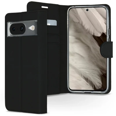 Afbeelding van Accezz Hoesje Geschikt voor Google Pixel 8 Met Pasjeshouder Wallet Softcase Bookcase Zwart