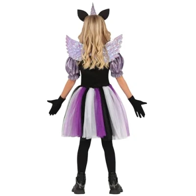 Afbeelding van Fiestas Guirca meisjes jurk dark unicorn 5 6 jaar (119 cm) Halloween kostuum voor kinderen