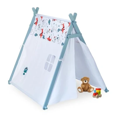 Afbeelding van Relaxdays tipi speeltent tent kind wigwam kinderspeeltent stof kinderkamer