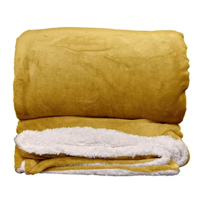 Afbeelding van Unique Living Lars Fleece Plaid XL 220x240 cm Mellow Yellow