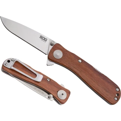 Afbeelding van SOG Knives Twitch II Wood Clampack Zakmes Bruin