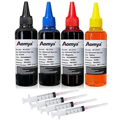 Afbeelding van Aomya Universele navulset voor HP Canon Epson Brother Lexmark navulbare cartridges CISS CIS systeem 400 ml 4 kleuren met gratis spuiten (BK, C, M, Y)