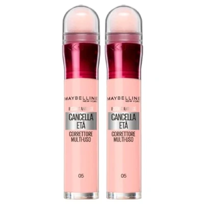 Afbeelding van Maybelline New York Instant Anti Aging Clear Age Concealer, multifunctioneel, kleur 05, lichtroze, met spons applicator, 2 cosmetica