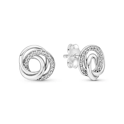 Afbeelding van Pandora Moments 925 Sterling Silver Family Always Encircled Ear Studs 291076C01