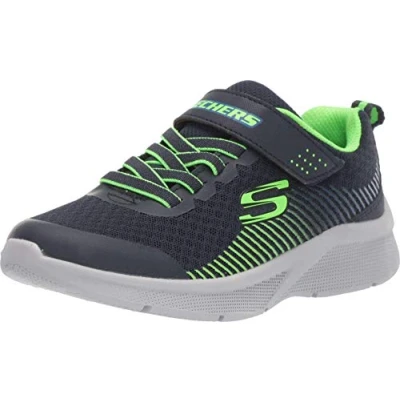 Afbeelding van Skechers Microspec Sneakers laag voor kinderen, Maat: 34, Navy/lime/blue Kunststof/ textiel