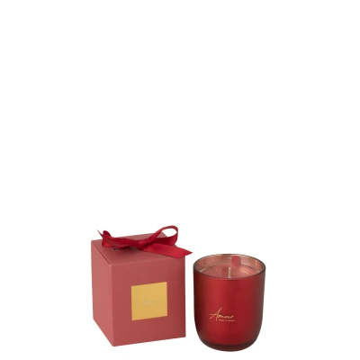 Afbeelding van J Line geurkaars Amour rood small 3 35U