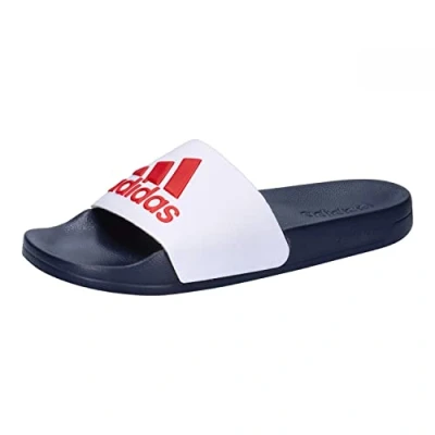 Afbeelding van adidas Adilette Shower Slides Teenslippers, uniseks, Cloud White / Scarlet Victory Blue