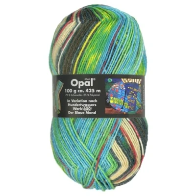 Afbeelding van Frida&#039;s Wollhaus Opaal 1432 4 laags sokkenwol 100 g 24 kleuren (La Moon Blue)