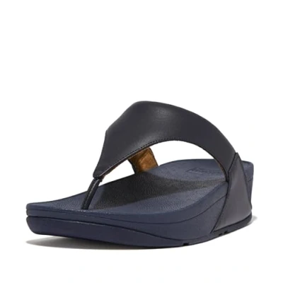 Afbeelding van Fitflop Teenschacht van leer Lulu damessandalen, Donkerblauw