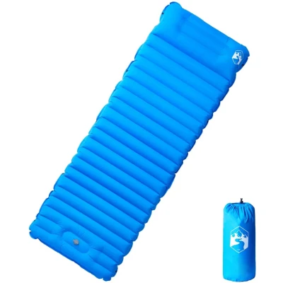 Afbeelding van Kampeermatras met gentegreerd kussen zelfopblazend blauw