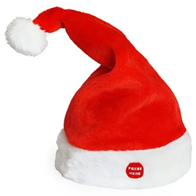 Afbeelding van Dansende en zingende kerstmuts elektrisch 39xØ22 cm