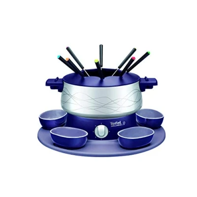 Afbeelding van Tefal Fondue apparaat, antiaanbaklaag, draaiplateau met 5 schaaltjes, alle soorten fondues, gemaakt in Frankrijk, Simply Invents EF351412