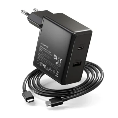 Afbeelding van Zolt 65W 45W USB C voeding voor Lenovo Thinkpad Yoga HP Spectre Dell XPS Acer Asus Chromebook Samsung MacBook Pro/Air, 5V 2A poort en oplaadkabel