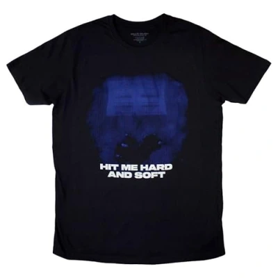 Afbeelding van Billie Eilish Hit Me Hard And Soft Blue Lines Heren T shirt M Zwart