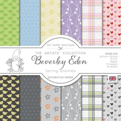 Afbeelding van The Paper Boutique Spring Gnomes 8x8 Decorative Papers