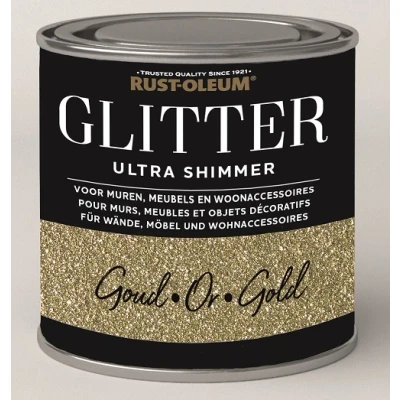 Afbeelding van Rust oleum glitterverf ultra glitter shimmer 250 ml, goud, blik