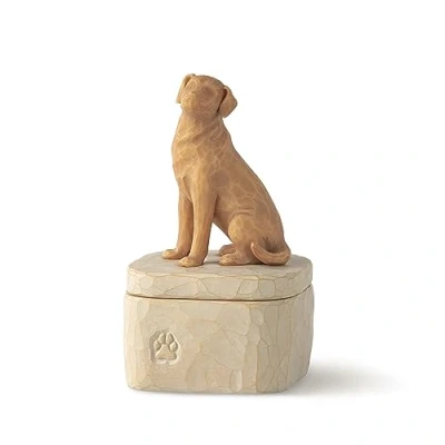 Afbeelding van Willow Tree Love My Dog Herinneringsdoos handbeschilderd goud
