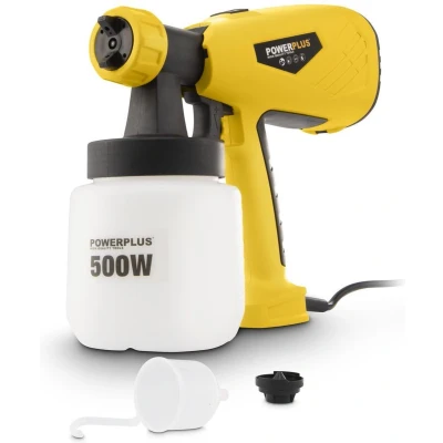 Afbeelding van Verfspuit Powerplus 500 watt (Ergonomische greep, Inclusief accessoires)