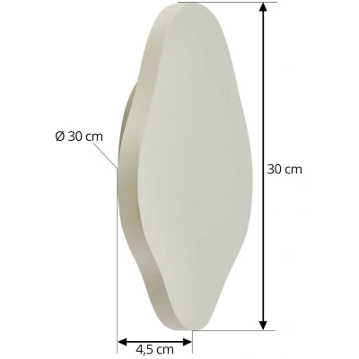 Afbeelding van Lindby LED wandlamp Nielson, beige, gips, 30 cm hoog