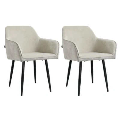 Afbeelding van Lina® Tony Eetkamerstoel Licht Grijs Set van 2 Ribstof