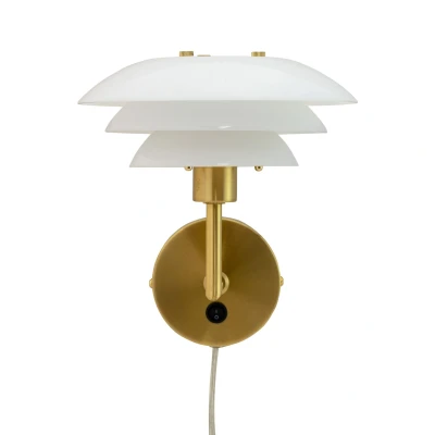 Afbeelding van DL20 wandlamp opaal, messing Brass
