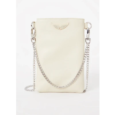 Afbeelding van Zadig &amp; Voltaire ROCK Phone Pouch Grained Leath Schoudertas, Dames, Maat: One Size, Flash