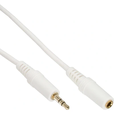 Afbeelding van 3,5mm Jack stereo audio verlengkabel verguld / wit 2 meter