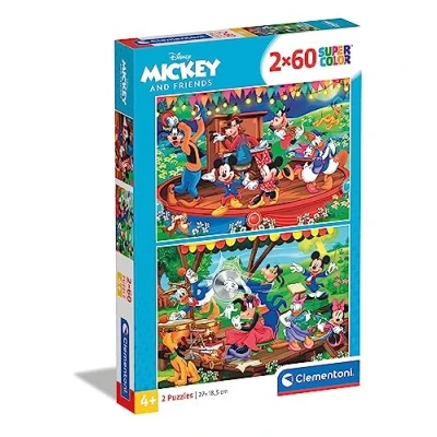 Image de Clementoni Puzzle Enfant Mickey Mouse 2X60 Pieces Coloré Et Captivant Fabriqué En Italie