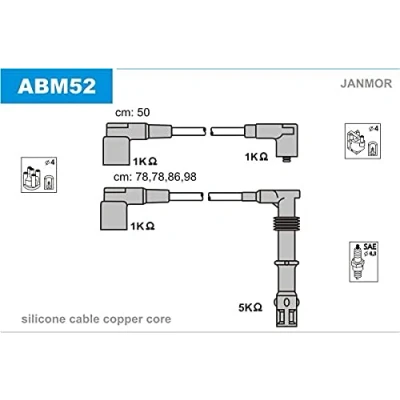 Afbeelding van JANMOR ABM52 Bougiekabelset